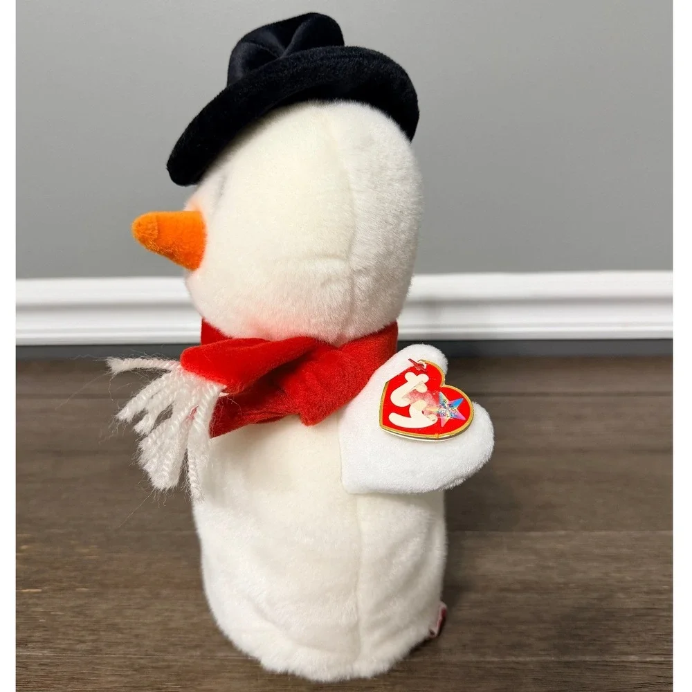 Ty Beanie Buddies Snowball Snowman Plush 2001 White Holiday With Tags